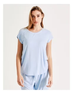 Flash Sale 😉 Chloe & Lola Bamboo Short Sleeve PJ Top In Blue 🎉 -sleepwear-robes Sales unnamed file 667