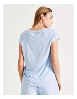 Flash Sale 😉 Chloe & Lola Bamboo Short Sleeve PJ Top In Blue 🎉 -sleepwear-robes Sales unnamed file 669