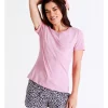 Cheap 🎉 Soho Organic Cotton Knit Short Sleeve Sleep Top In Pink 🌟 -sleepwear-robes Sales unnamed file 695