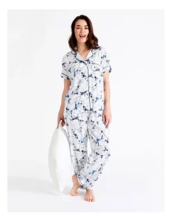New 🛒 Soho Short Sleeve Long PJ Set In Blue 🎁 -sleepwear-robes Sales unnamed file 73