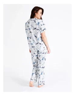 New 🛒 Soho Short Sleeve Long PJ Set In Blue 🎁 -sleepwear-robes Sales unnamed file 76