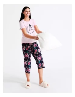 New ⭐ Soho Organic Cotton Knit Short Sleeve Sleep Top Nap Queen In Pink ⌛ -sleepwear-robes Sales unnamed file 767