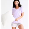 Best reviews of 🎁 Soho V Neck Short Sleeve Tee With Pocket In Lilac ⌛ -sleepwear-robes Sales unnamed file 772