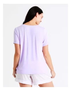 Best reviews of 🎁 Soho V Neck Short Sleeve Tee With Pocket In Lilac ⌛ -sleepwear-robes Sales unnamed file 777