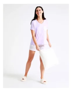 Best reviews of 🎁 Soho V Neck Short Sleeve Tee With Pocket In Lilac ⌛ -sleepwear-robes Sales unnamed file 778