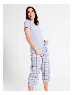Flash Sale ✨ Soho Organic Cotton Knit Short Sleeve Sleep Top In Blues 🎁 -sleepwear-robes Sales unnamed file 783