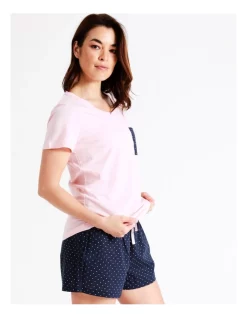 Budget 😍 Soho Organic Cotton Knit Short Sleeve PJ Set In Navy ⭐ -sleepwear-robes Sales unnamed file 80