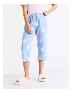 Outlet 🤩 Soho Organic Cotton Knit 3/4 Pant In Blue 😉 -sleepwear-robes Sales unnamed file 812