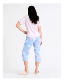 Outlet 🤩 Soho Organic Cotton Knit 3/4 Pant In Blue 😉 -sleepwear-robes Sales unnamed file 817