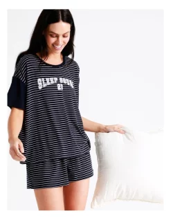 New ✨ Soho Collegiate Boxy Tee In Navy 💯 -sleepwear-robes Sales unnamed file 821