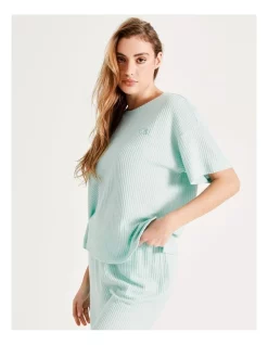 Brand new ✔️ Chloe & Lola Waffle Short Sleeve Top In Mint 💯 -sleepwear-robes Sales unnamed file 852