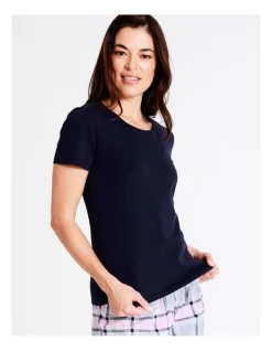 Wholesale ⌛ Soho Organic Cotton Knit Short Sleeve Sleep Top In Navy 👍 -sleepwear-robes Sales unnamed file 914