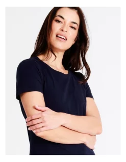 Wholesale ⌛ Soho Organic Cotton Knit Short Sleeve Sleep Top In Navy 👍 -sleepwear-robes Sales unnamed file 915