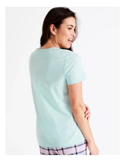Best reviews of 💯 Soho Organic Cotton Knit Short Sleeve Sleep Top In Mint 🎉 -sleepwear-robes Sales unnamed file 934