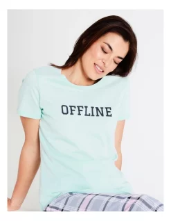 Best reviews of 💯 Soho Organic Cotton Knit Short Sleeve Sleep Top In Mint 🎉 -sleepwear-robes Sales unnamed file 935