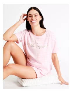 Outlet 🧨 Soho Knit Short Sleeve PJ Set In Pink 👍 -sleepwear-robes Sales unnamed file 941
